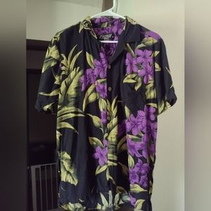 Favant Medium Purple 💜Floral Hawaiian Aloha Shirt